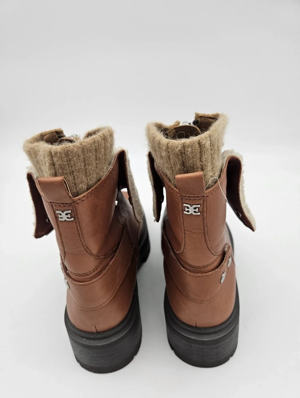 The Sam Edelman Jacquie 2 Sherpa Genuine Leather Ankle Boots in women's size 9M